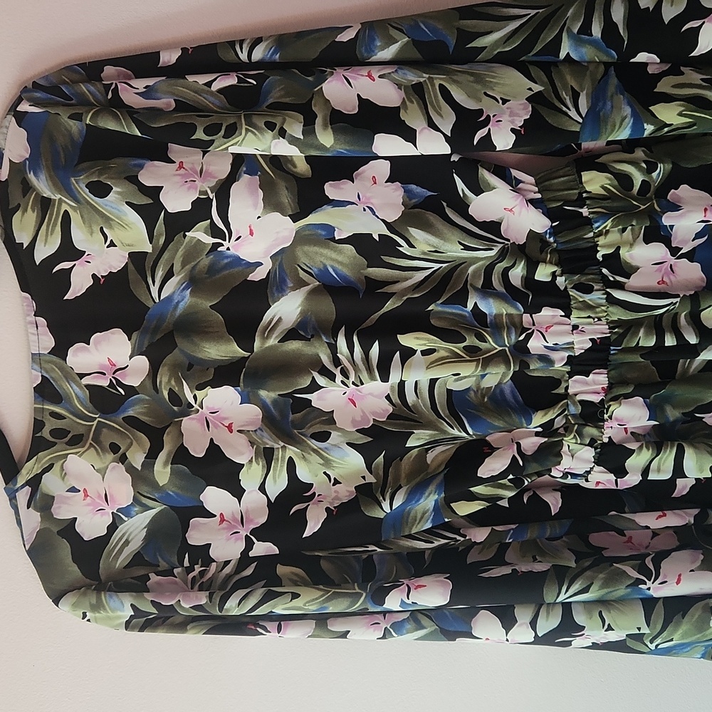 NWT Show Me Your Mumu Charleston Black Tropical Tie Front Long Sleeve Romper, XS - Picture 9 of 11